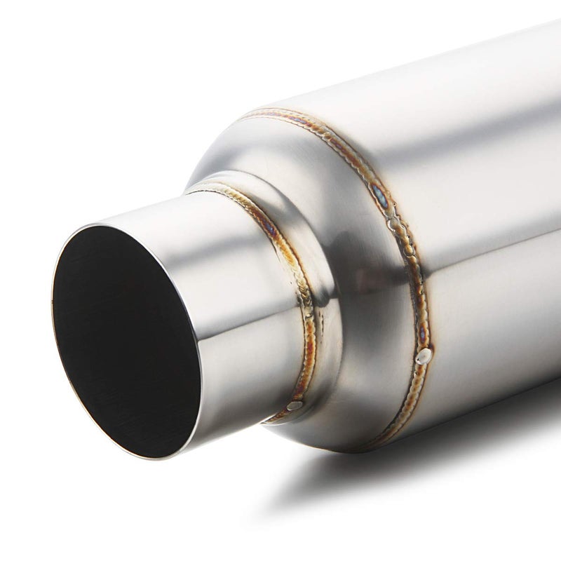 LCGP 2.5'' Inlet & Outlet Universal Muffler, 11.5'' Overall Length Stainless Steel Resonator - Image 3